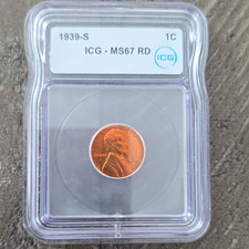 1939-s Lincoln Wheat Cent Icg Ms67 Rd 1939-s Lincoln Wheat Cent Icg Ms67 Rd