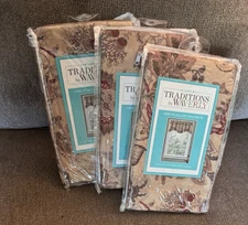 3 Count - WAVERLY Navarra Antique Scallop Window Curtain Floral Valances