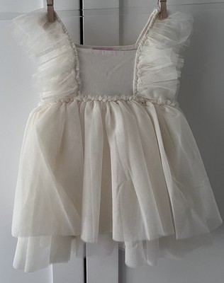 NWT BORN TO LOVE Dress Size 1T Infant Ivory Tulle Princess Dress Adorable