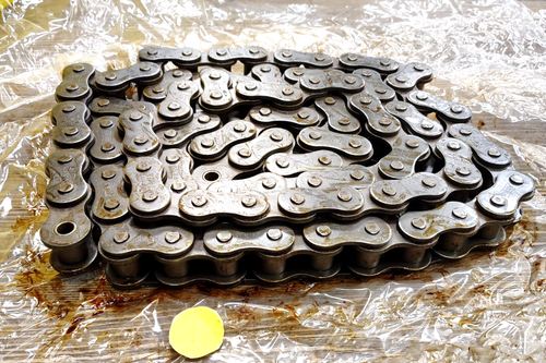 TSUBAKI GLIEDERRIEMEN 10' ROLLENKETTE 1,25" TEILUNG 1 STRANG NIETE STAHL RS100 - Bild 1 von 4