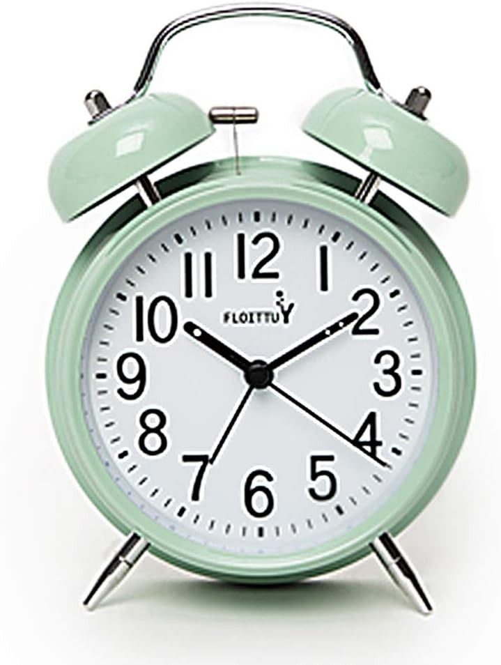 Loud Alarm for Deep Sleepers 4'' Twin Bell Alarm Clock with Backlight for