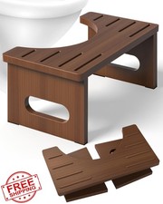 Bamboo Toilet Stool 7.5 Inch Foldable Squat Potty Step Bathroom