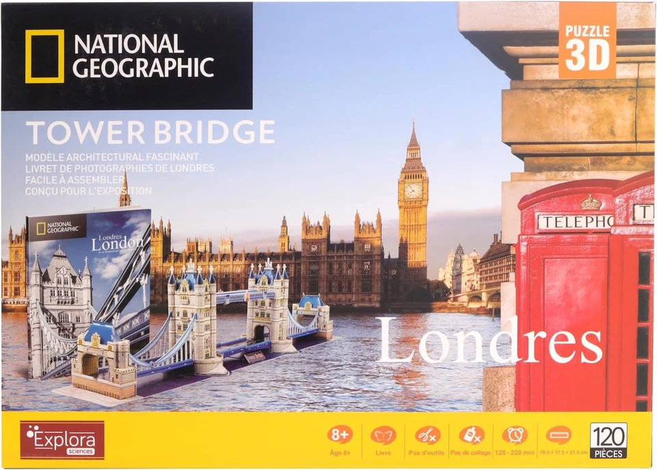 EXPLORA - Tower Bridge - Puzzle 3D - 540201-120 Pezzi - Monumento Storico - Live - Immagine 2 di 4