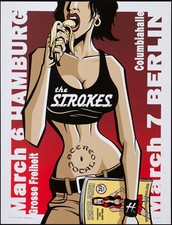The Strokes Stereo Total Hamburg Berlin Germany 3/6-7/2002 Poster Justin Hampton