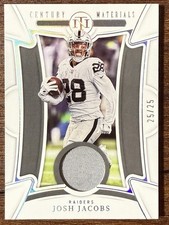 2022 National Treasures Josh Jacobs /25 Holo Silver Color Match Century Material
