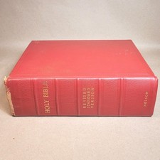Santa Biblia Nelson 1952 RSV cuero rojo impresión grande dorado de gran tamaño