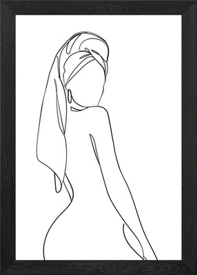 Frau mit Badetuch gerahmtes Wandbild Poster Leinwanddruck Bild