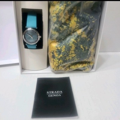 Strada Genoa Women s Watch & Scarf Gift Set Teal Band Boxed New Japan Movement 