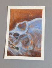 AECO Original Art Card - Skull #5 - 2.5 x 3.5 - handmade  by Larson