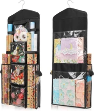 Wrapping Paper Storage, Gift Wrap Organizer Holder Double-Sided Hanging Gift Bag