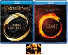 The Lord Of the Rings Trilogy  The Hobbit Trilogy 9 Disc Blu Ray Set New