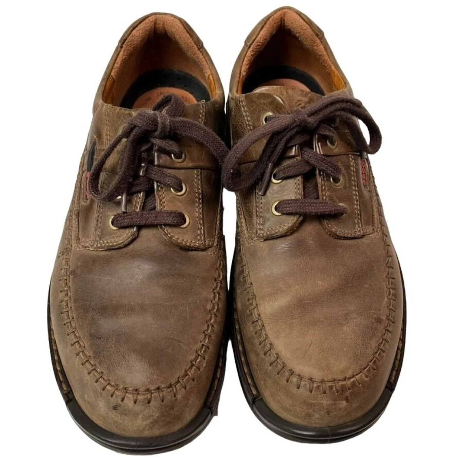 Scarpe Ecco Oxford uomo 44 marrone chiaro punto shock mocassino pelle casual