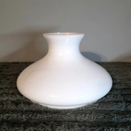 Vintage Opal Milk Glass Tam-O-Shanter Student Lamp Shade Plain Top 10" Fitter