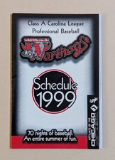 Pocket Schedule - 1999 Winston-Salem Warthogs Baseball Carolina League ⚾️⚾️