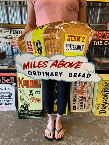 Vintage Style Metal Sign Kerns Bread 16x24 Made in USA