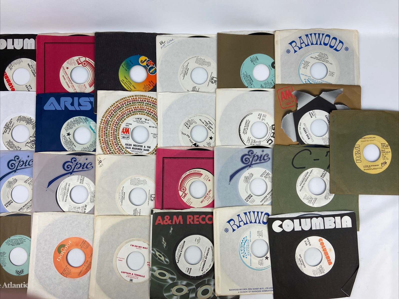 LOT OF (50) 45 RPM RECORDS ALL PROMOS Mostly Unplayed POP JAZZ ROCK MIX ...