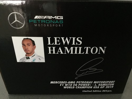 1/18 Hamilton World Champion 2019 USA GP Winner Mercedes AMG W10 Minichamps - Picture 8 of 13