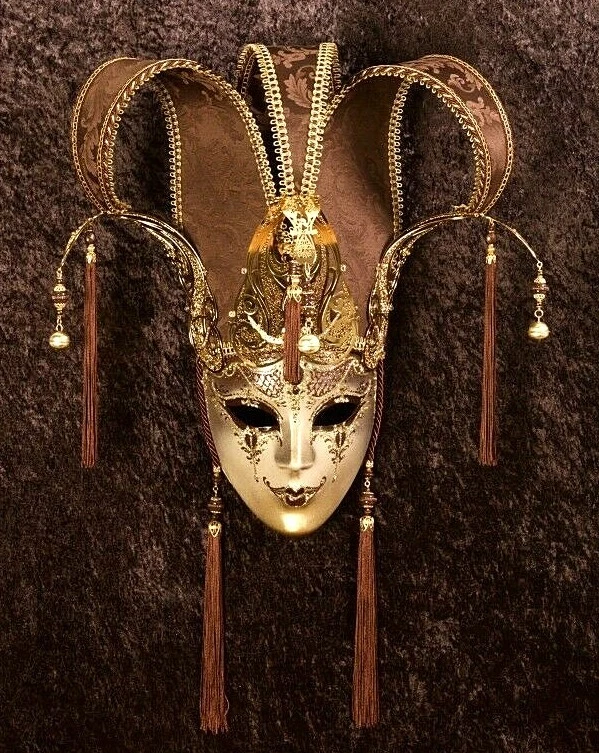 Mask Venetian Damask With Swarovski Crystal Home Decoration Hand Made Hand New - Image 4 of 4