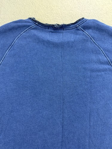 Scotch & Soda Mens Size XL Destroyed Sweatshirt Top Long Sleeve True Indigo Blue - Picture 22 of 24