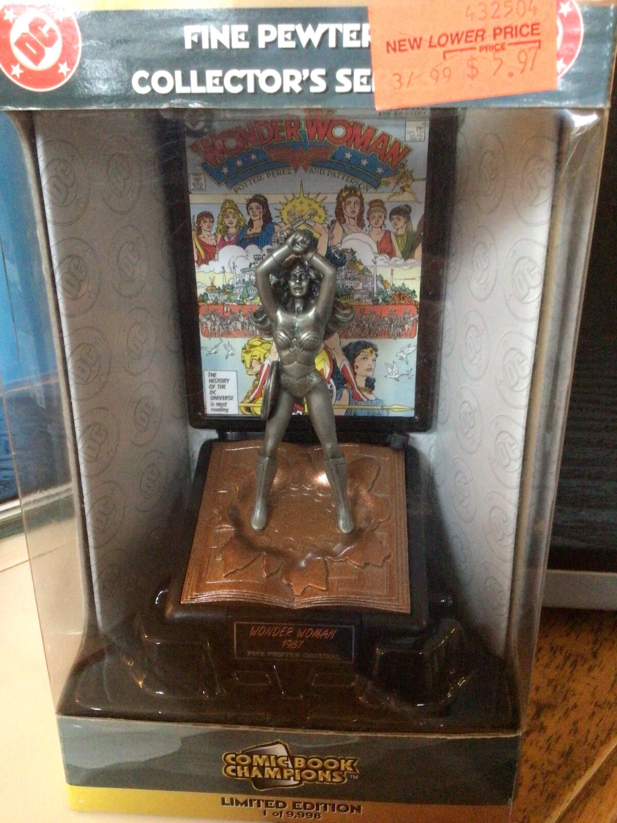 COMIC BOOK CHAMPIONS FINE PEWTER COVER REPLICA WONDER WOMAN 1987