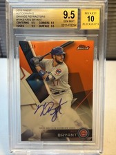 2018 Finest Autograph Orange Refractors Kris Bryant #15/25 BGS 9.5/10