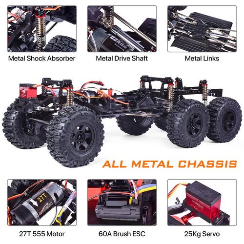 Austar AX-X6 1/10 RC 6x6 30KM/H 2.4Ghz 6WD Remote Control Rock Crawler Car Truck - Bild 4 von 26