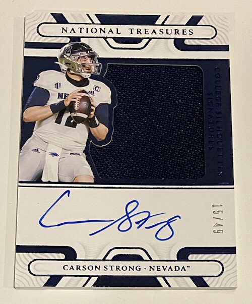 2022 Panini National Treasures Collegiate Carson Strong Patch Auto #SS-CST /49