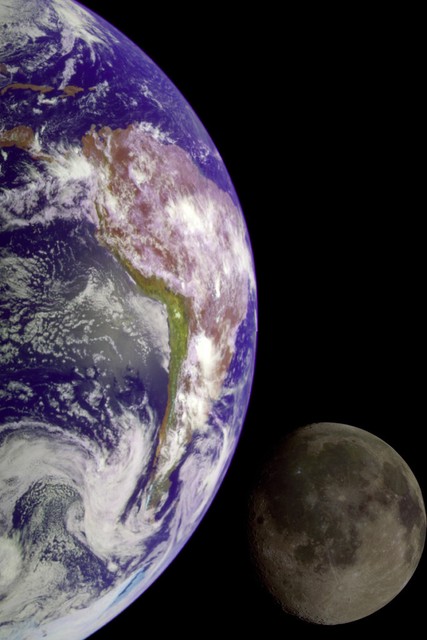 Earth And Moon View From Outer Space Solar System Astronomy Art Poster 12x18 For Sale Online Ebay