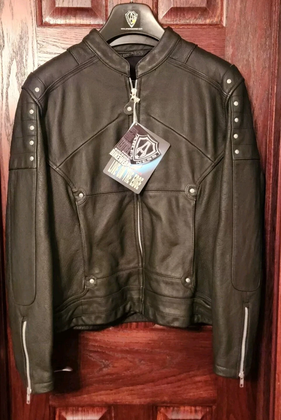 NWT Arlen Ness XL Shelby Black Leather Jacket Womens Motorcycle Bikewear NEW