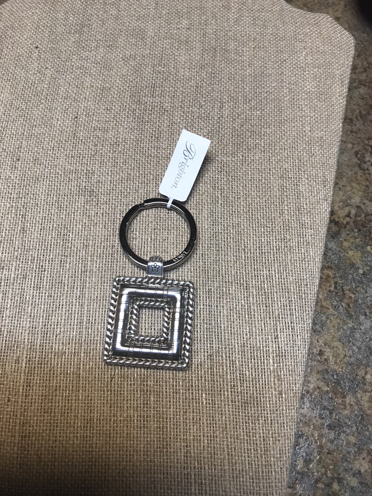 Brighton Keychains Brighton Silver CABANA Open Square Multi Color Enamel Key Fob Keychain ...