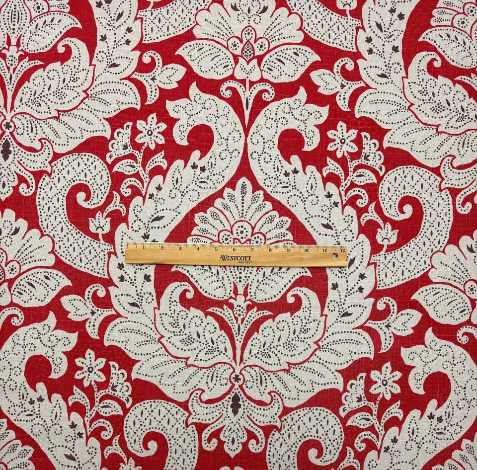 SUBURBAN HOME BETSY ROJO FLORAL ENREJADO DAMASCO TELA MULTIUSOS POR YARDA 54"W Foto 3 de 4