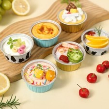 40Pcs Aluminum Foil Baking Cup Tray Pudding Cake Mold Kitchen Cake Baking Tray