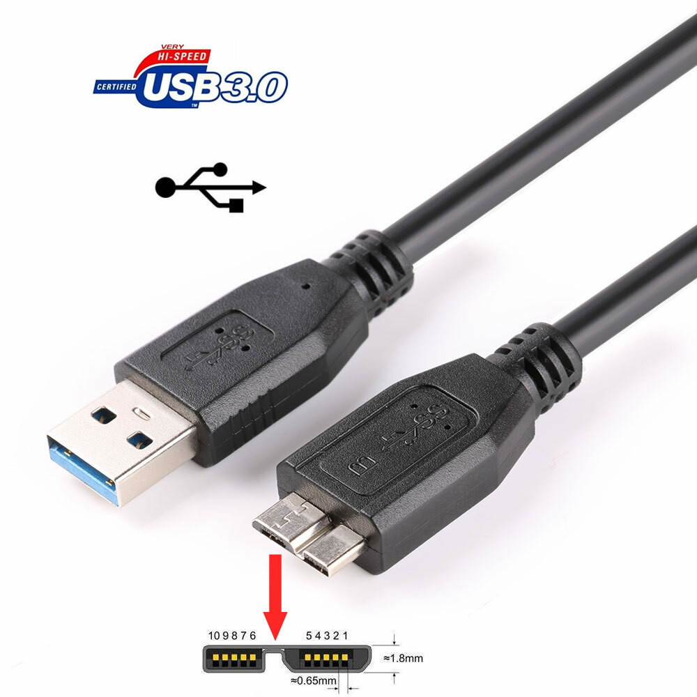 Accessory USA USB 3.0 Cable For Toshiba Portable Hard Drive - Data Transfer Cord For Laptop PC
