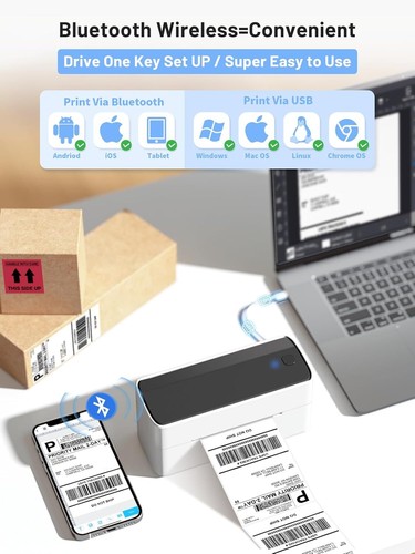 300DPI Bluetooth Thermal Printer 4×6 Shipping address Label Maker AU Post Lot - Picture 2 of 20