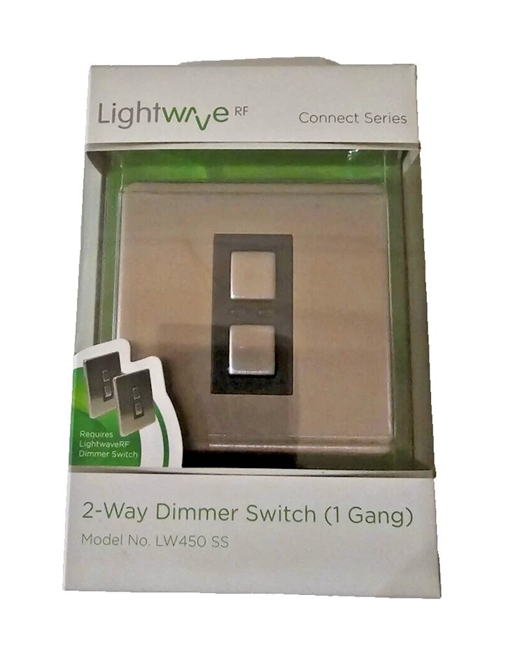 Lightwave LW450 SS Connect Series 1-Gang 2-Way  Dimmer Switch Stainless Steel - Image 2 of 4