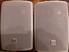 2 - Dual 3-Way Wired Indoor/Outdoor White Speakers Pair