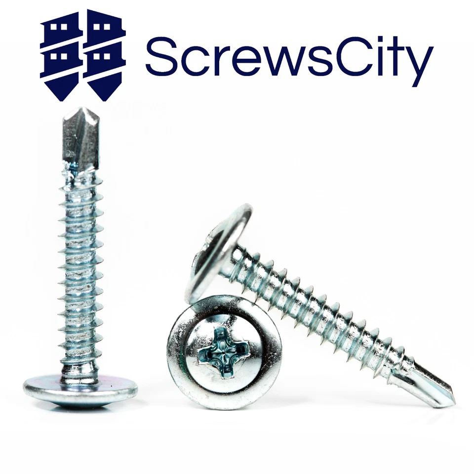 SCREWS CITY 4.2mm SELF DRILLING WAFER HEAD TEK METAL / DRYWALL SCREWS VARIOUS LENGTHS