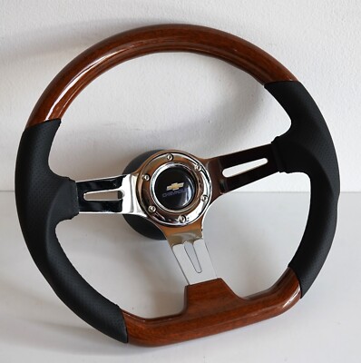 Steering Wheel Fits For Chevrolet Chevy Wood Leather Flat Baretta Astro Blaser