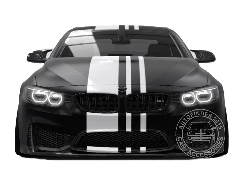 Pegatina gráfica de coche a rayas de carreras para BMW X3 X5 M6 capó techo parachoques trasero calcomanías Foto 2 de 4