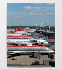 Northwest Airlines MSP Gate Lineup - 12" x 16" Poster