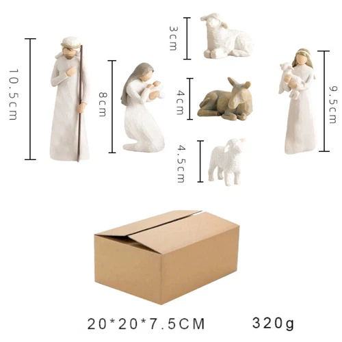 Krippenset Born Scene Willow-Tree FigurOrnamente Jesus Geburt Gedenk OsternHarz/ - Bild 28 von 30