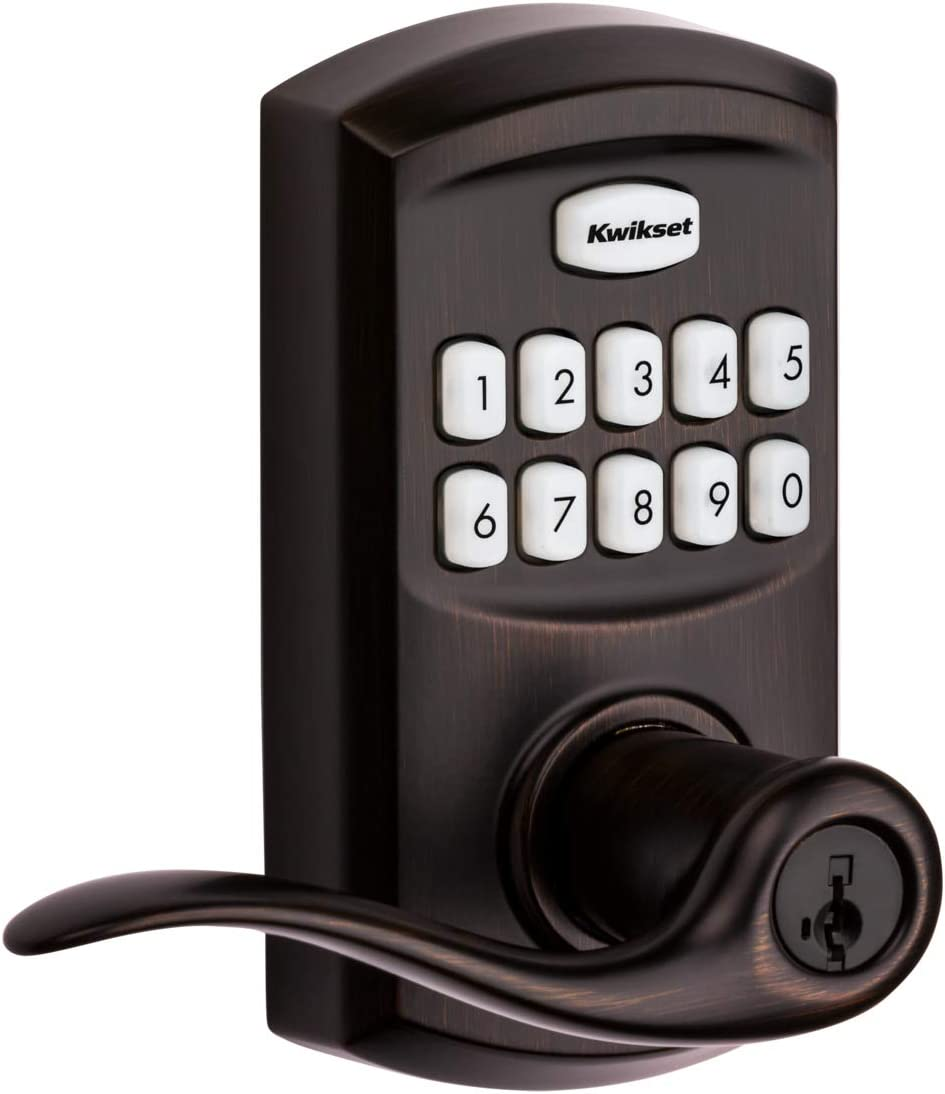 Smartcode 917 Keyless Deadbolt with Tustin Handle in Venetian Bronze-image