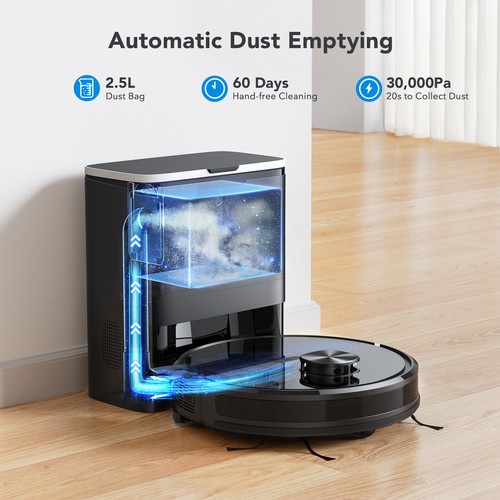 Lubluelu Self-Empty Station For Robot Vacuum | 2.5L Dust Bag, 60-Day Hands-Free Cleaning | Compatible SL60 Models
