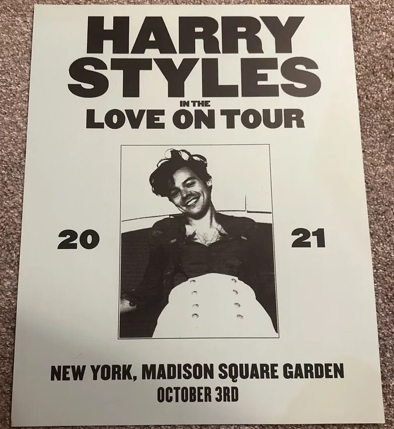 Harry Styles -Love On Tour Official Poster 2021 NY Madison