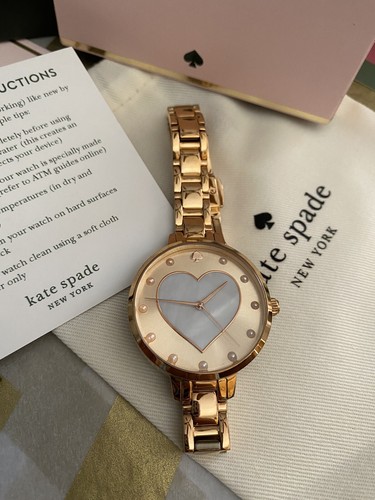 Kate Spade New York Women's Heart Dial Gramercy Watch Rose Gold Plus Bangle - Picture 5 of 10