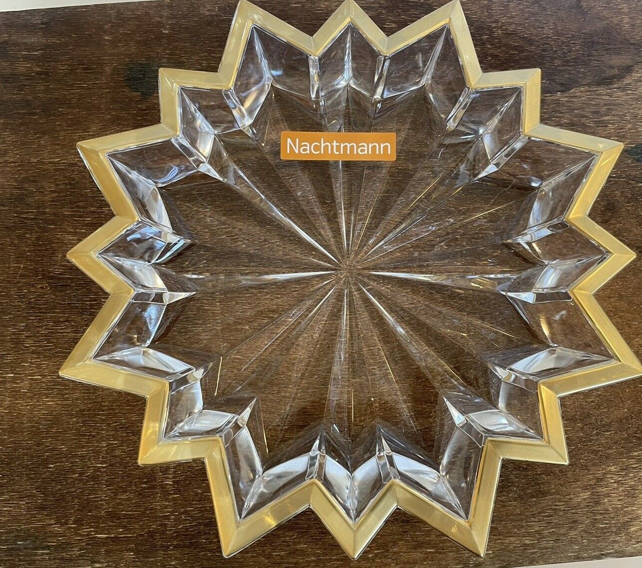 Nachtmann CrystalChristmasGold RimStar Candy Dish *German made* eBay