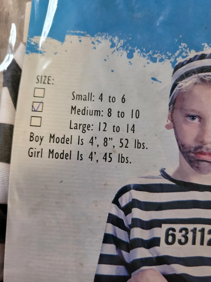 Disfraz de Halloween Jailbird para niño talla mediana 8-10 Foto 2 de 4