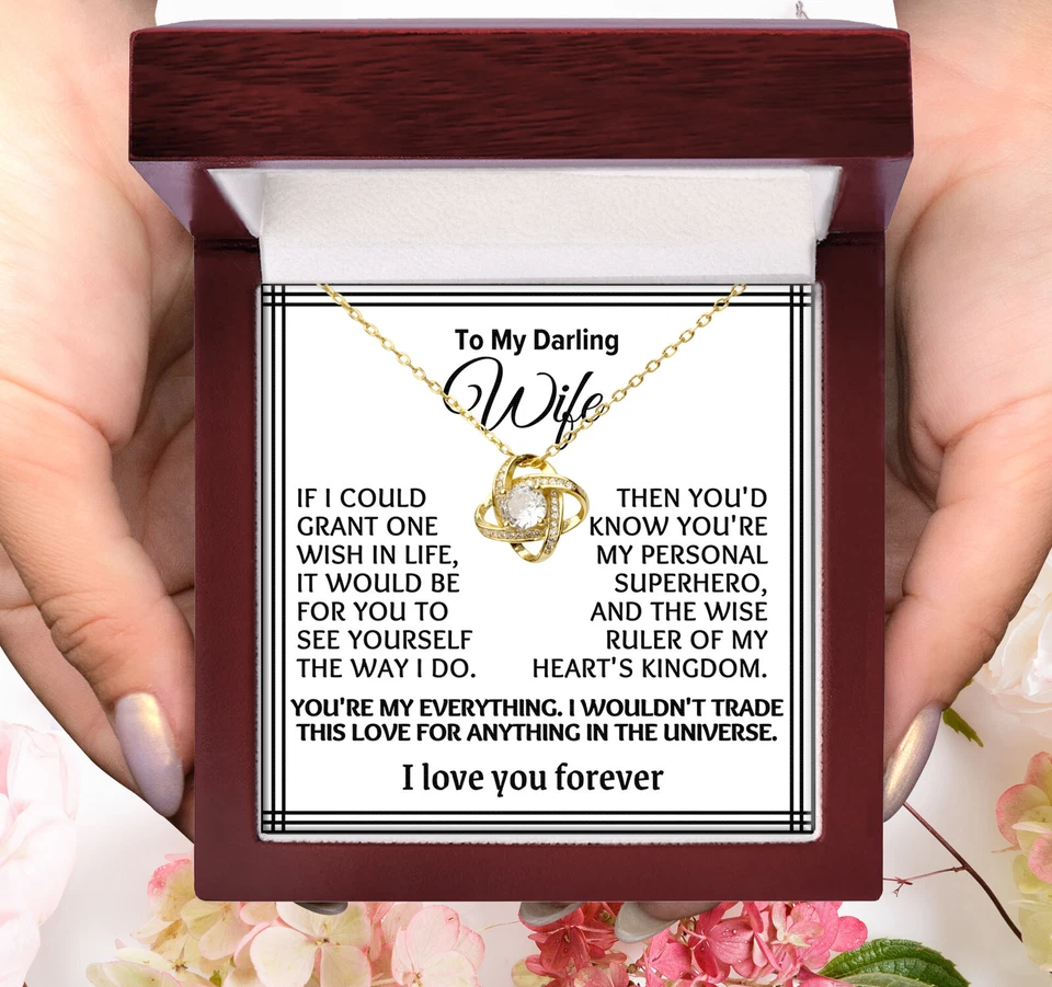 To My Beautiful Wife, Pingente Colar Presente de Aniversário para Esposa Conjunto de Presente - Imagem 2 de 4