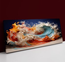 ABSTRACT VIBRANT COLOUR SPLASH POSTER CANVAS PICTURE PRINT WALL ART  FRAMED