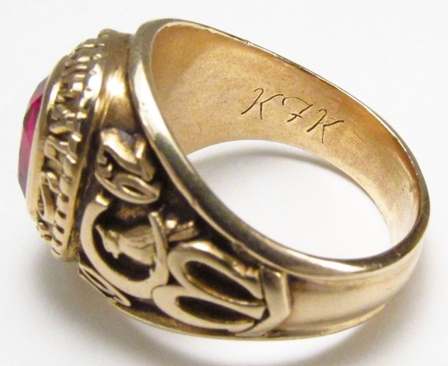 1967 Cardinal Mooney High School Rochester NY 10K Gold Garnet Class Ring Sz 5.25 - Picture 9 of 12